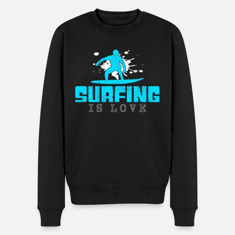 Dicton surf - Pull Premium bio Homme - noir