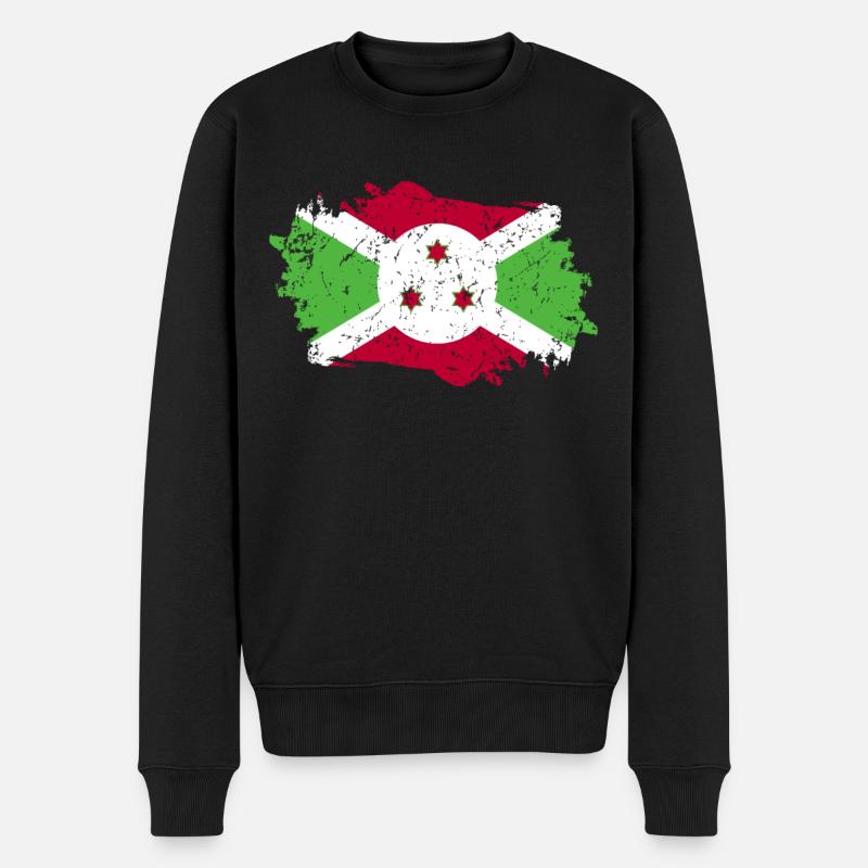Burundi Flag Grunge Burundi Flag - Pull Premium bio Homme - noir