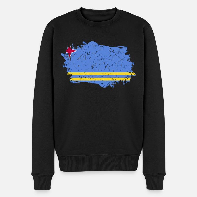Drapeau d’Aruba Grunge Drapeau d’Aruba - Pull Premium bio Homme - noir