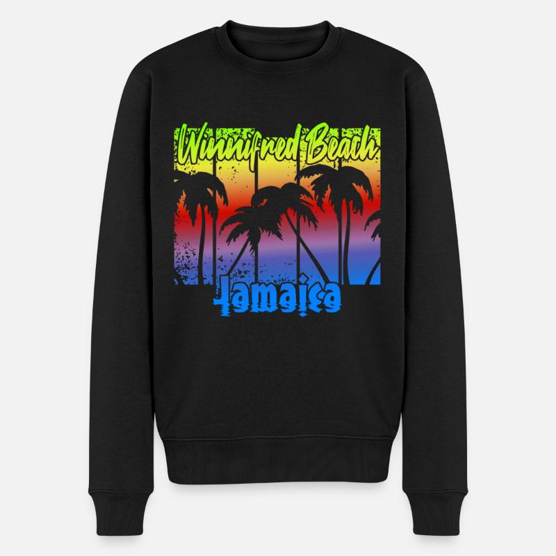Winnifred Beach Jamaica - Männer Premium Bio Pullover - Schwarz