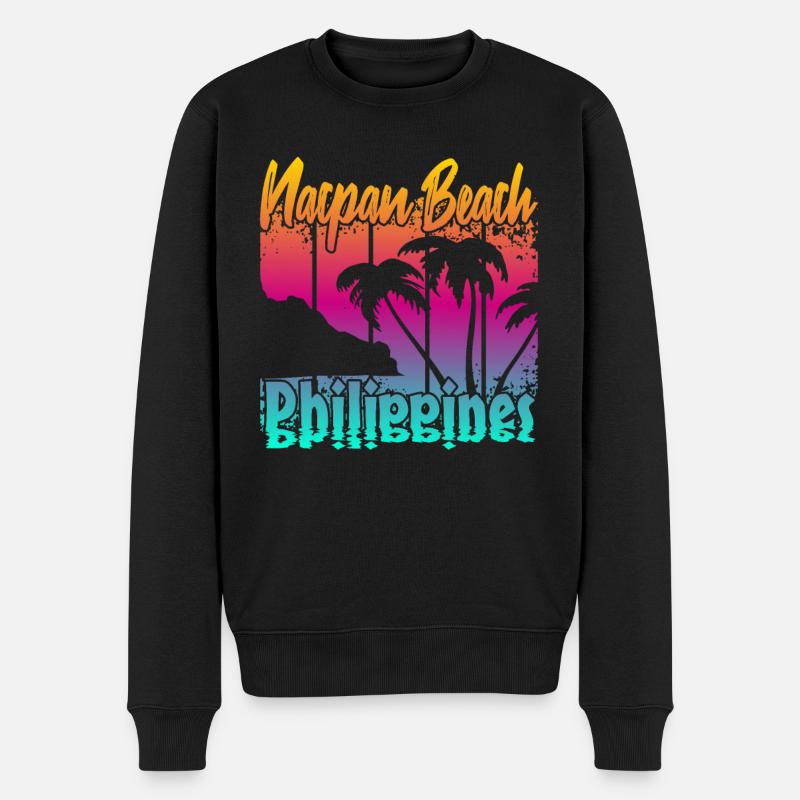 Nacpan Beach Philippines - Männer Premium Bio Pullover - Schwarz