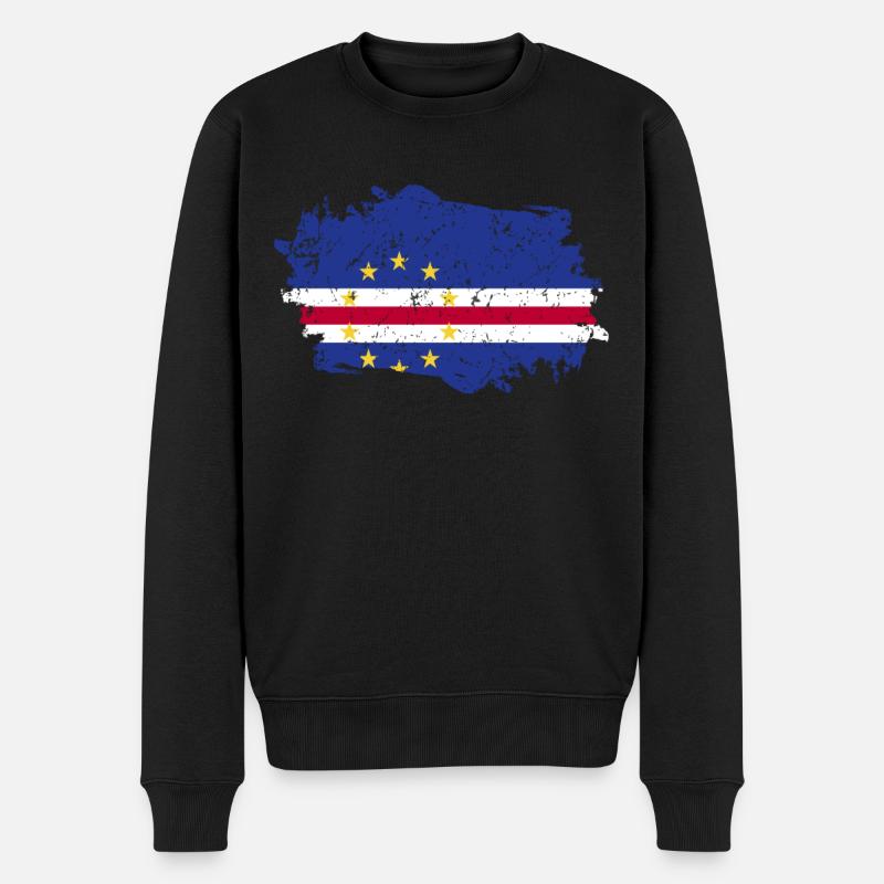Drapeau du Cap-Vert Grunge Drapeau du Cap-Vert - Pull Premium bio Homme - noir