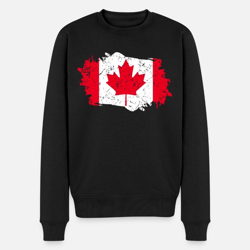 Drapeau du Canada Grunge Drapeau du Canada - Pull Premium bio Homme - noir