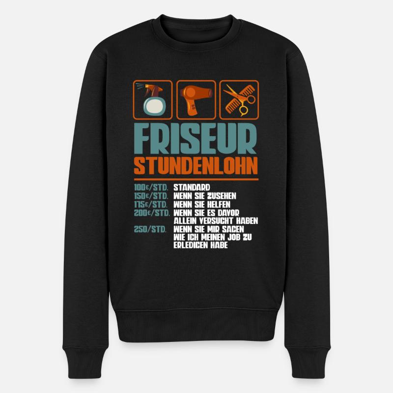 Friseurin - Männer Premium Bio Pullover - Schwarz
