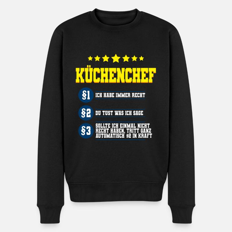 Küchenchef - Männer Premium Bio Pullover - Schwarz