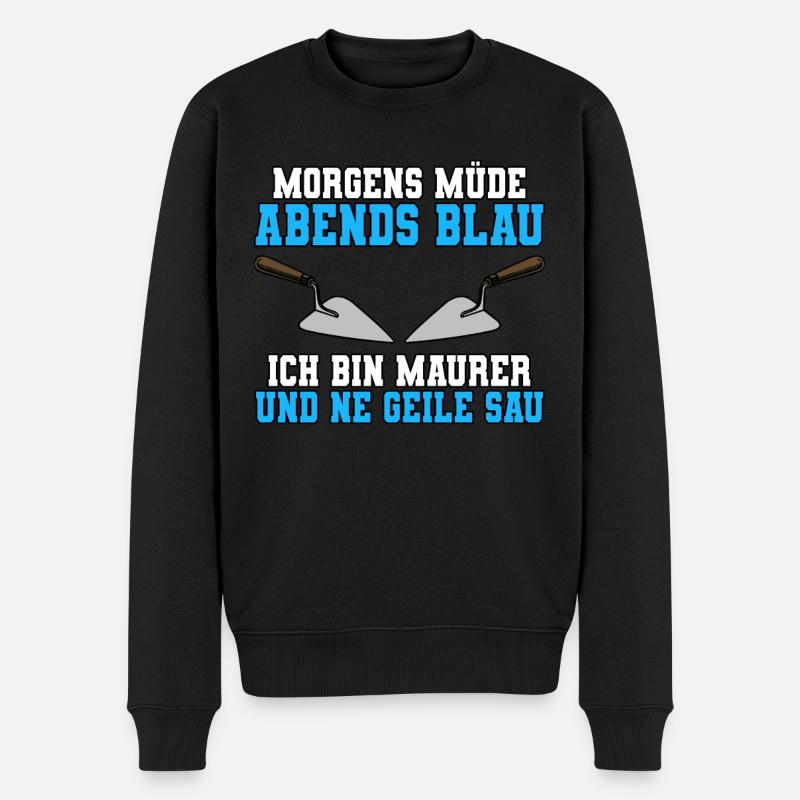 Maurer - Männer Premium Bio Pullover - Schwarz