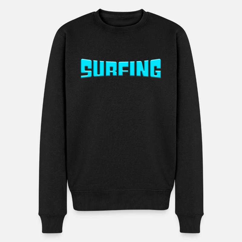 surfen - Männer Premium Bio Pullover - Schwarz