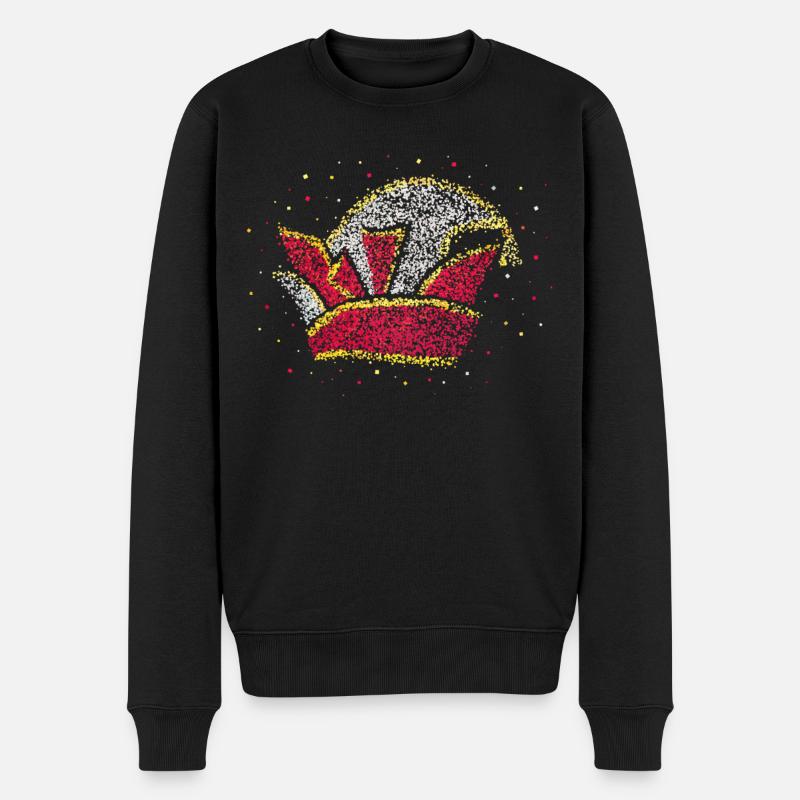 Narrenkappe Narr Prinz Kölner Karneval Jeck - Männer Premium Bio Pullover - Schwarz