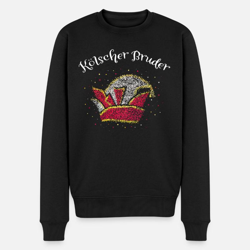 Kölscher Bruder Narrenkappe Karneval Köln - Männer Premium Bio Pullover - Schwarz