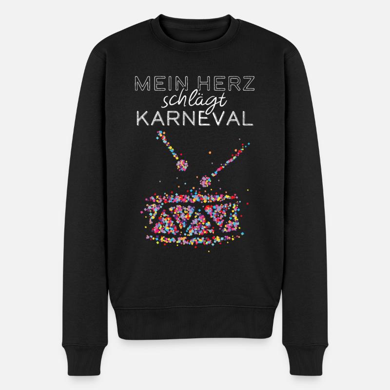 Trommel Trommler Karneval Köln Konfetti Kölle - Männer Premium Bio Pullover - Schwarz