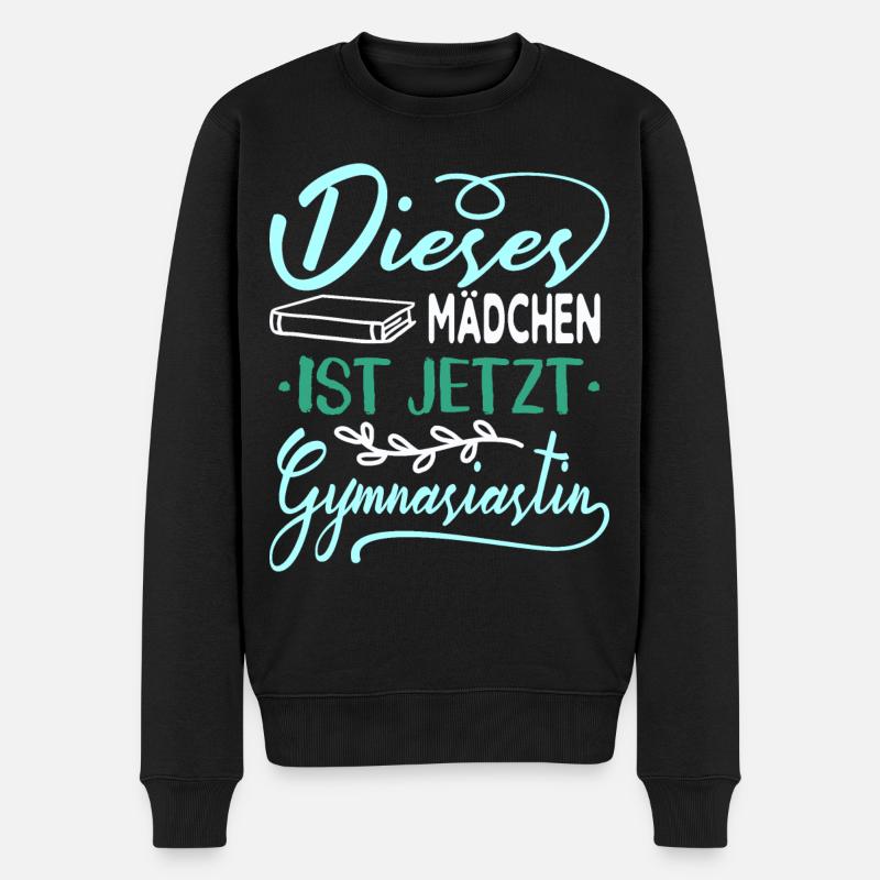 Einschulung Gymnasium Mädchen - Männer Premium Bio Pullover - Schwarz