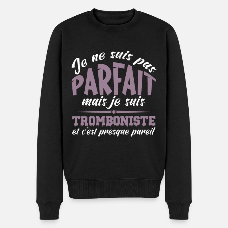 Je ne suis pas parfaite mais Tromboniste - Pull Premium bio Homme - noir
