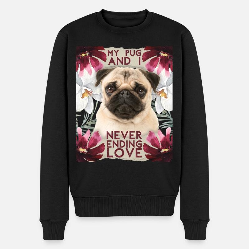 Pug dog, Pug-Dog dicton drôle - Pull Premium bio Homme - noir