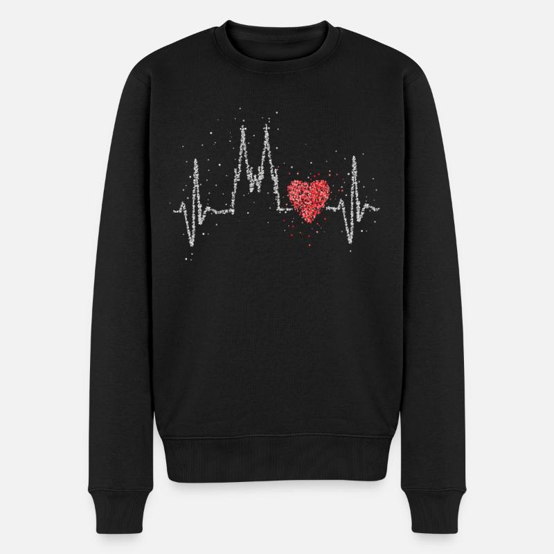 Kölner Dom Herzschlag Kölnerin Kölsch Cologne - Männer Premium Bio Pullover - Schwarz