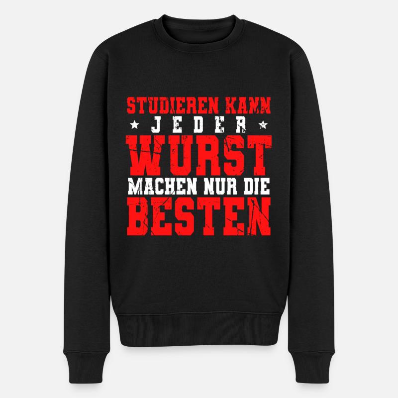 Fleischer Metzger - Männer Premium Bio Pullover - Schwarz
