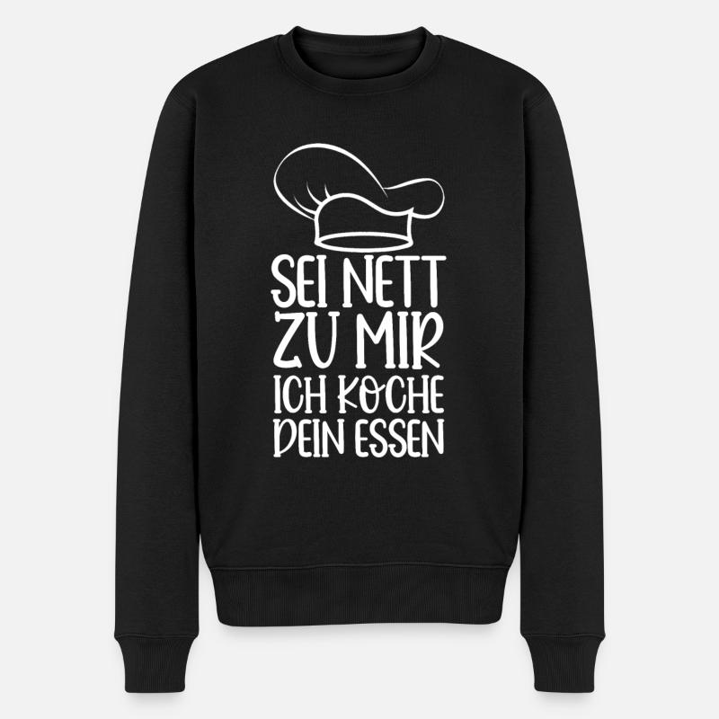 Koch - Männer Premium Bio Pullover - Schwarz
