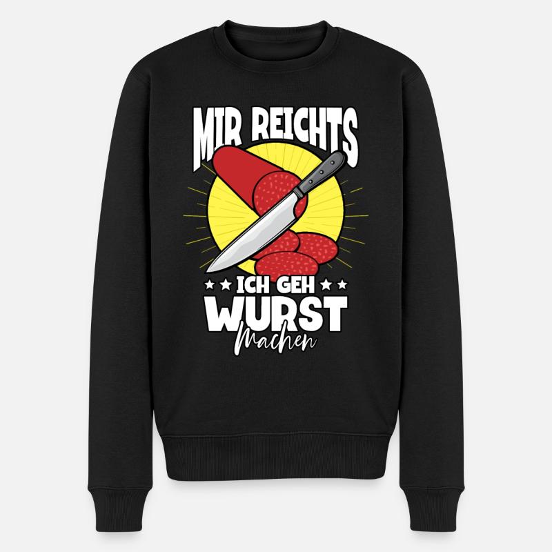 Fleischer Metzger - Männer Premium Bio Pullover - Schwarz