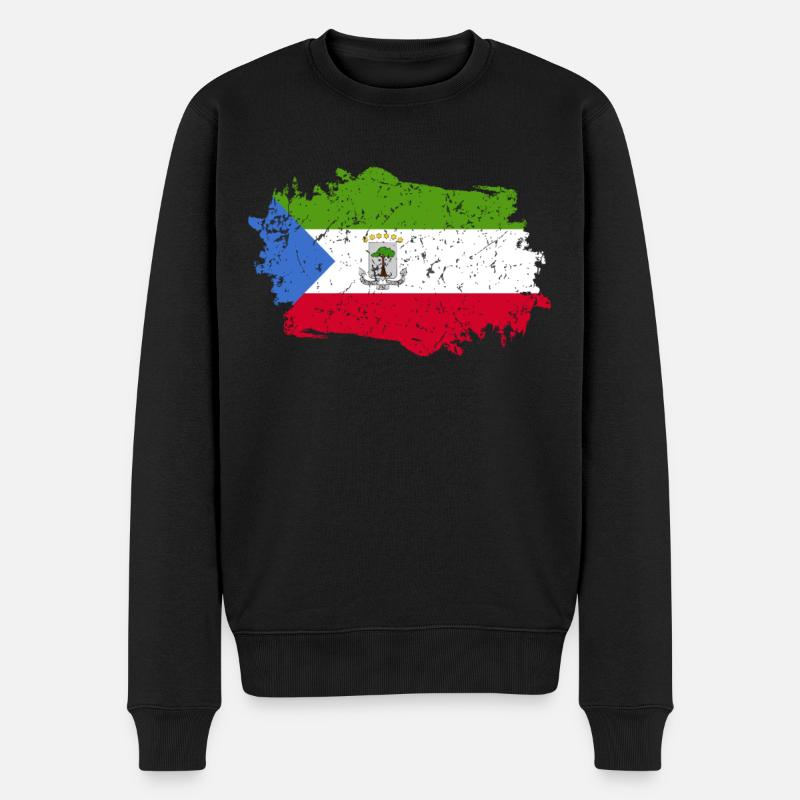 Äquatorialguinea Flagge - Männer Premium Bio Pullover - Schwarz