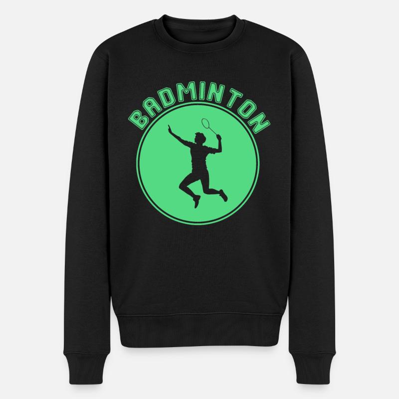 Badminton - Männer Premium Bio Pullover - Schwarz