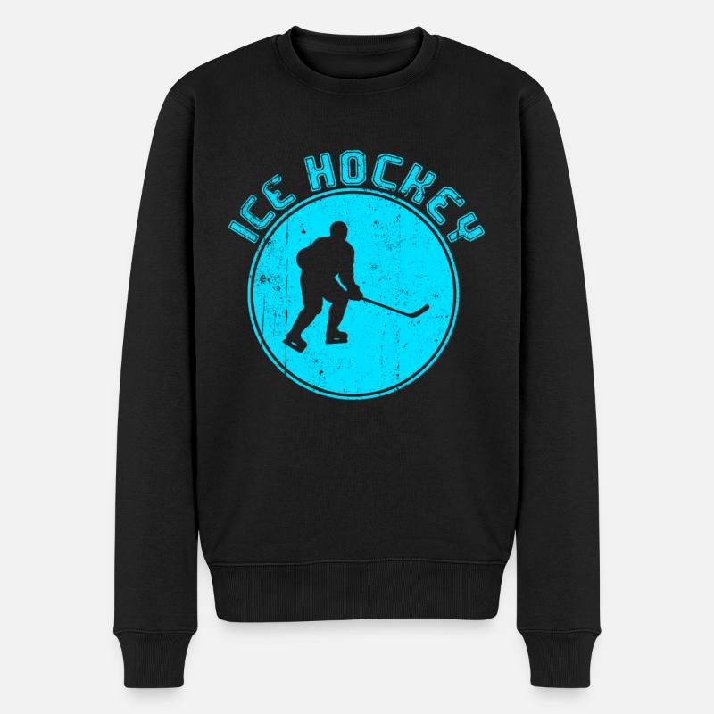 Eishockey - Männer Premium Bio Pullover - Schwarz