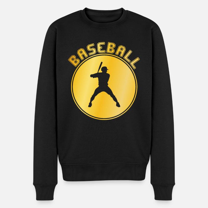 Baseball - Männer Premium Bio Pullover - Schwarz