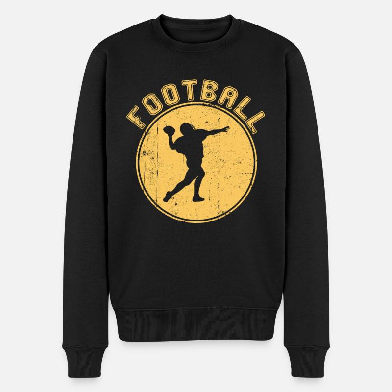 football - Männer Premium Bio Pullover - Schwarz