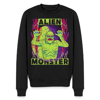 Alien-Ausserirdische Alien-Monster lustiger Spruch - Männer Premium Bio Pullover - Schwarz - Vorne - Nico (187cm)