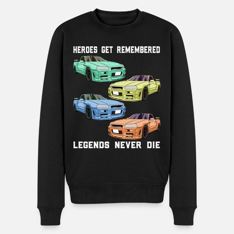 Sportwagen PS Tuner - Legende - Männer Premium Bio Pullover - Schwarz