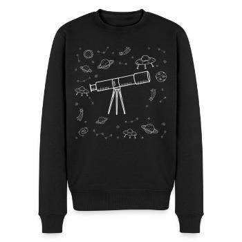 Astronomie Teleskop - Männer Premium Bio Pullover - Schwarz - Vorne - Nico (187cm)