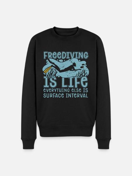 Freediver Freediving Apnea Diving Gift - Men's Premium Organic Jumper - black