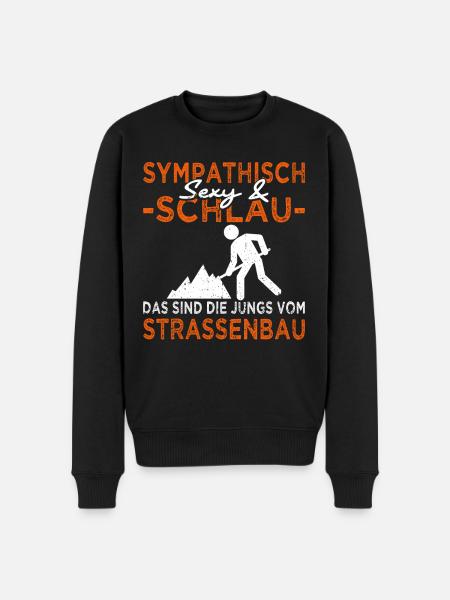 Strassenbauer - Strassenbau - Bauarbeiter - Männer Premium Bio Pullover - Schwarz
