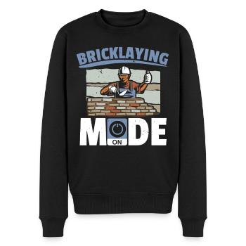 Mason mode on the construction Job Bricklayer - Men's Premium Organic Jumper - black - Front - Nico (187cm)