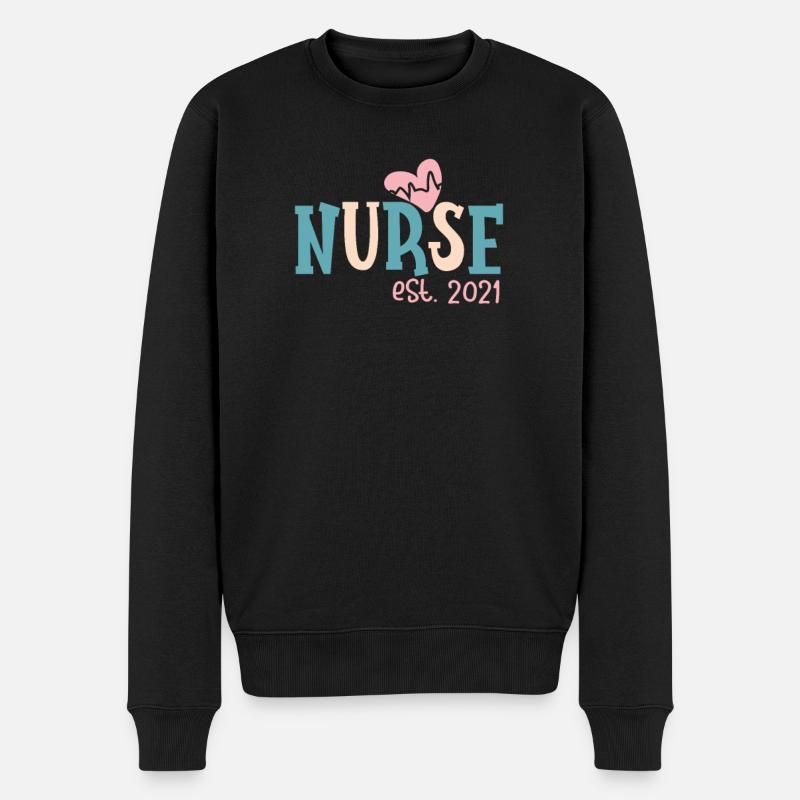 KRANKENSCHWESTER Pflegerin - Männer Premium Bio Pullover - Schwarz