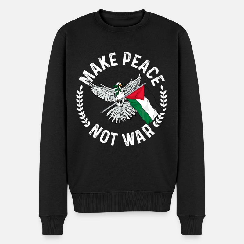 Palästina Geschenk Free Palestine Gaza Streifen - Männer Premium Bio Pullover - Schwarz