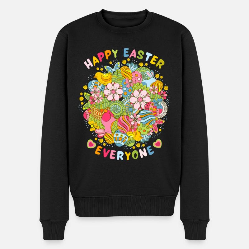 Joyeuses Pâques à tous, Joyeuses Pâques Vintage Rétro - Pull Premium bio Homme - noir