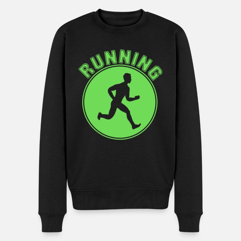 Joggen - Männer Premium Bio Pullover - Schwarz