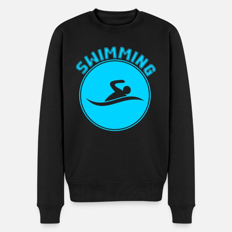 Schwimmen - Männer Premium Bio Pullover - Schwarz