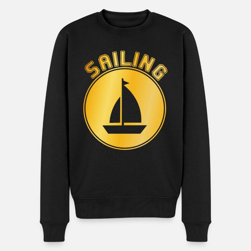 Segeln - Männer Premium Bio Pullover - Schwarz