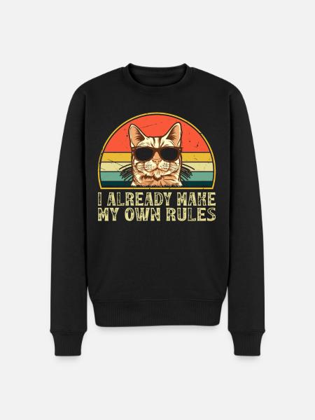 Cat Owner - Funny Cat - Men's Premium Organic Jumper - black