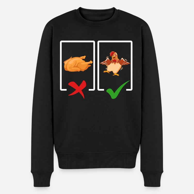 Vegetarier Geschenk Lustig - Männer Premium Bio Pullover - Schwarz