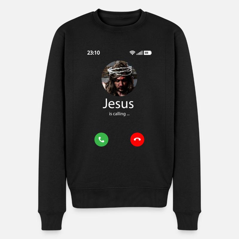 Jésus appelle - Pull Premium bio Homme - noir