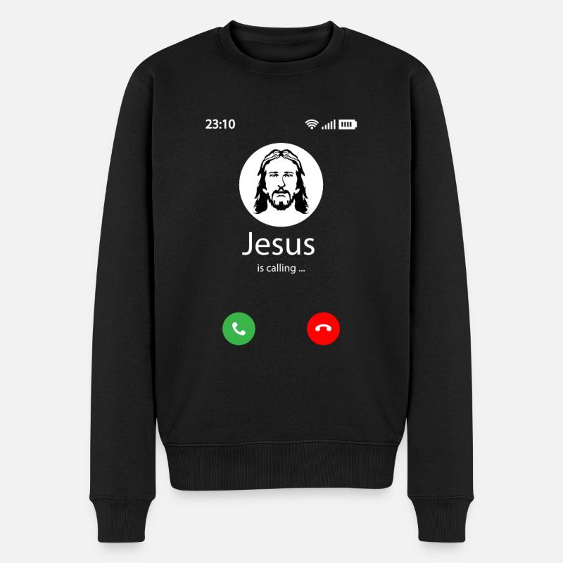 Jésus appelle - Pull Premium bio Homme - noir