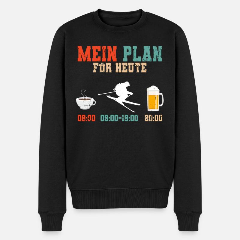 Skifahren Ski - Männer Premium Bio Pullover - Schwarz