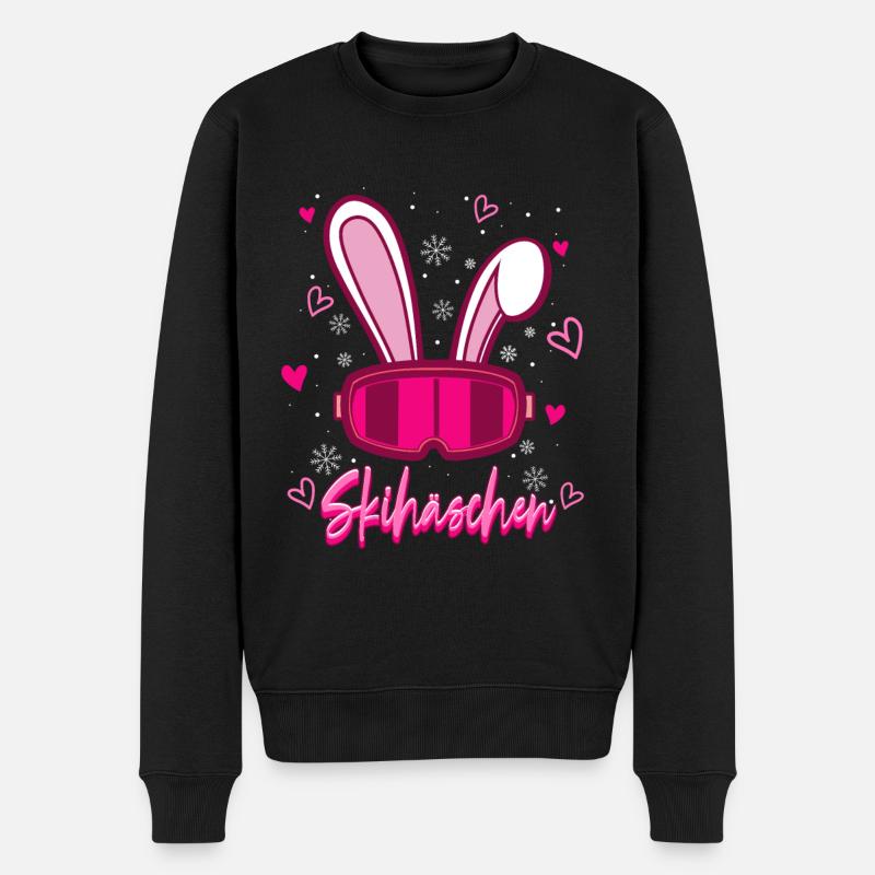 Skifahren Ski Frauen - Männer Premium Bio Pullover - Schwarz