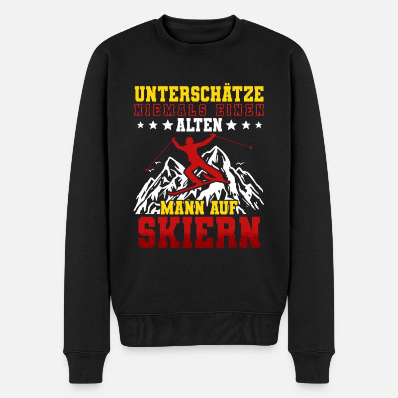 Skifahren Ski - Männer Premium Bio Pullover - Schwarz