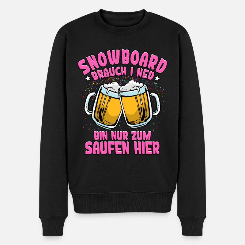 Snowboard - Männer Premium Bio Pullover - Schwarz