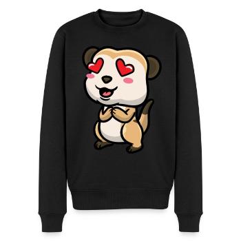 Suricates Amoureux des animaux Amateurs de suricates - Pull Premium bio Homme - noir - Devant - Nico (187cm)