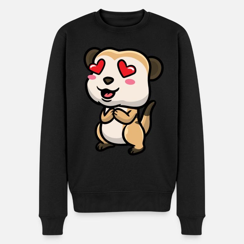 Erdmännchen Tierliebhaber Erdmännchenliebhaber - Männer Premium Bio Pullover - Schwarz