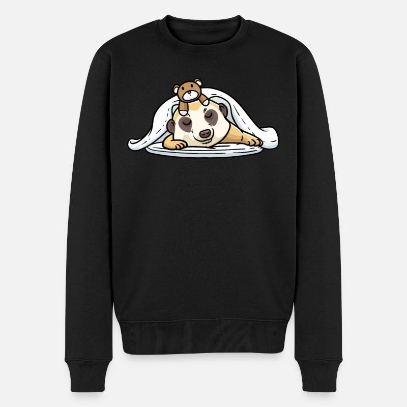 Schlafen Nickerchen Erdmännchen - Männer Premium Bio Pullover - Schwarz