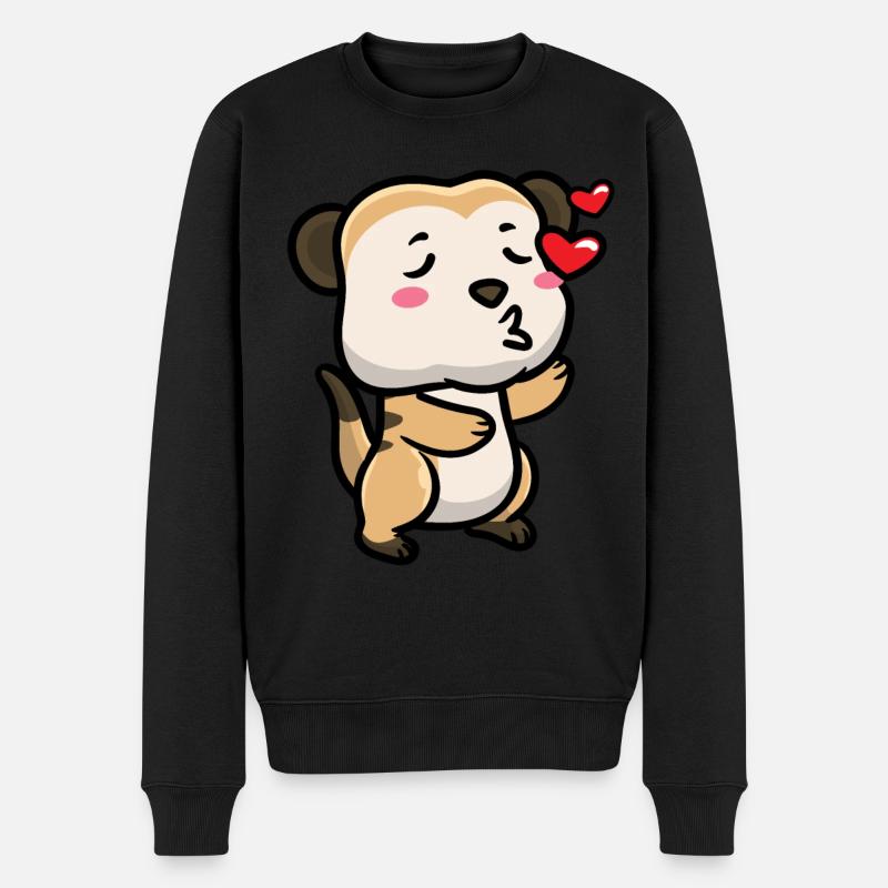 Erdmännchen Tierliebhaber Erdmännchenliebhaber - Männer Premium Bio Pullover - Schwarz